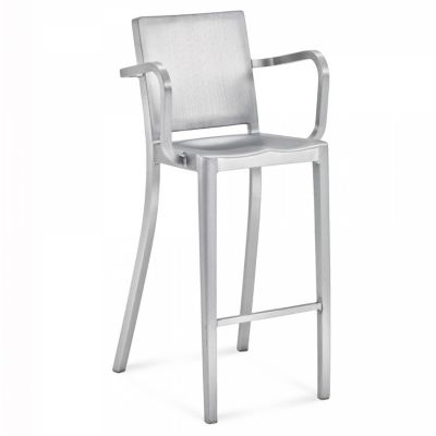 R354994 Emeco Hudson Stool with Arms - Color: Silver - Siz sku R354994