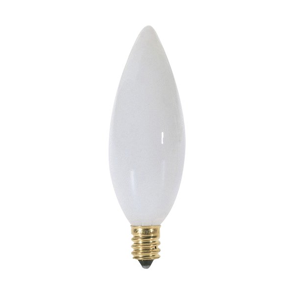 25W 120V B10 E12 Blunt Tip White Bulb by Bulbrite 402025