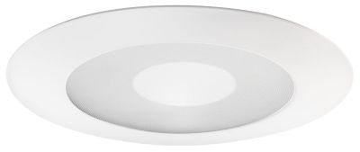 Juno 5-Inch Frosted Lens with Clear Center Trim - Color: White - Size: 5 in