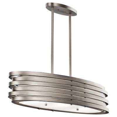 Kichler Roswell Oval Linear Chandelier - Color: Silver - Size: 3 light - 43