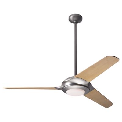 Modern Fan Company Flow Ceiling Fan - Color: Nickel - Blade Color: Bamboo -