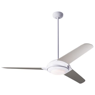 Modern Fan Company Flow Ceiling Fan - Color: White - Blade Color: Nickel - 