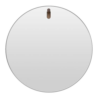 Blu Dot Hang 1 Round Mirror - Color: Wood tones - Size: Small - MR1-HGROUN-