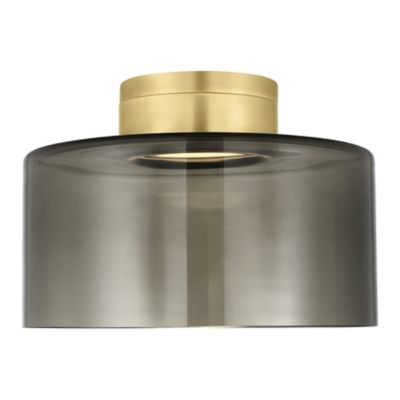 Visual Comfort Modern Manette LED Semi-Flushmount Light in Brown, Size: Large