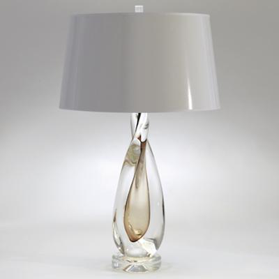 Amber Twisted Art Glass Table Lamp