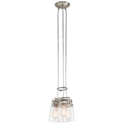 Kichler Brinley Multi-Light Pendant Light - Color: Clear - Size: 3 light - 