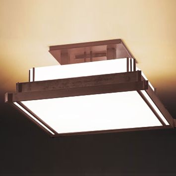 Steppe Semi-Flushmount With Art Glass - Small