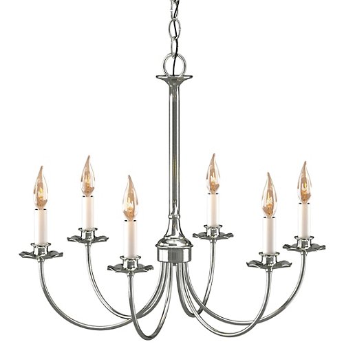 Simple Lines Six Arms Chandelier