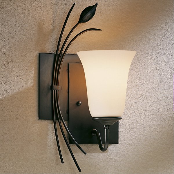 Two Panels With Forged Leaf Wall Sconce