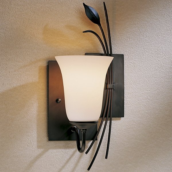 Two Panels With Forged Leaf Wall Sconce