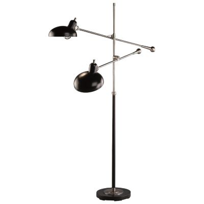 Bruno Adjustable Double Arm Pharmacy Floor Lamp