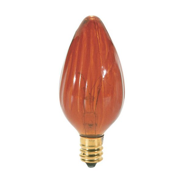 25W 120V F10 E12 Amber Flame Bulb