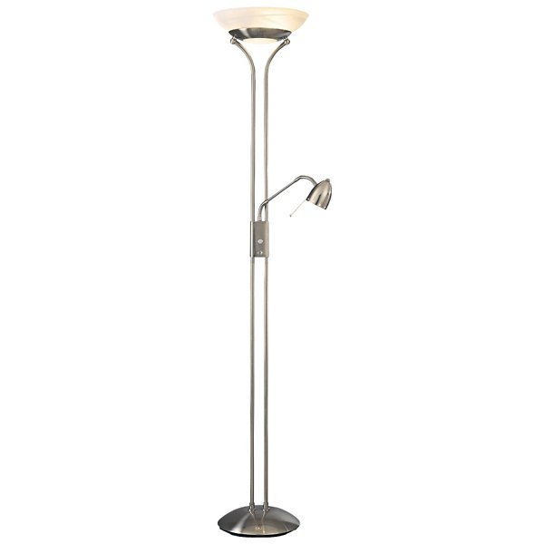 George S Reading Room 2 Light Torchiere, Torchiere Floor Lamp With Reading Lamp
