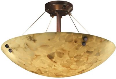 Alabaster Rocks! Semi-Flush Bowl Suspension with Finials