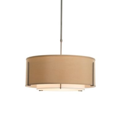 white linen drum pendant light