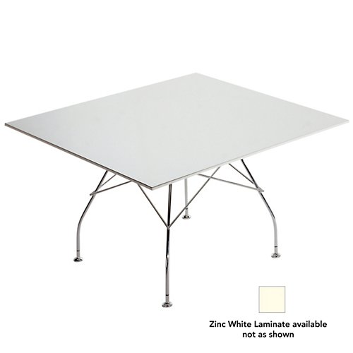 Glossy Square Table (Zinc White Laminate) - OPEN BOX RETURN