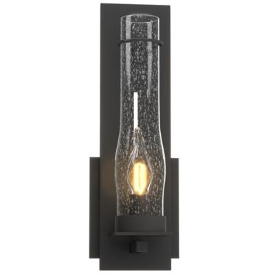 New Town Wall Sconce with Seedy Hurricane Clear Glass