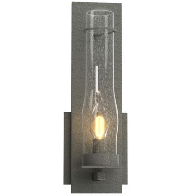 New Town Wall Sconce with Seedy Hurricane Clear Glass