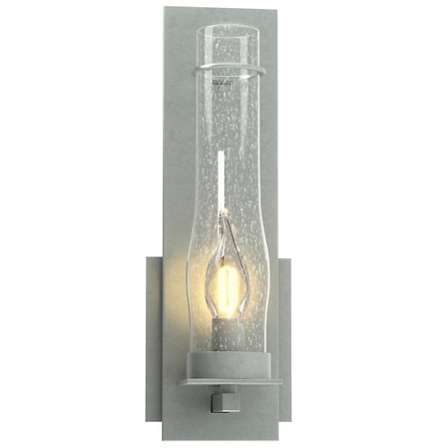 New Town Wall Sconce with Seedy Hurricane Clear Glass