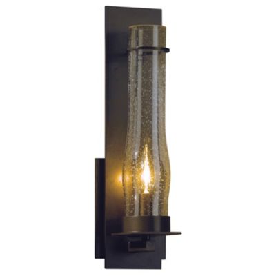 New Town Wall Sconce with Seedy Hurricane Clear Glass