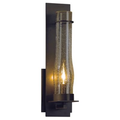 New Town Wall Sconce with Seedy Hurricane Clear Glass