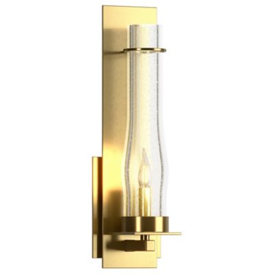 New Town Wall Sconce with Seedy Hurricane Clear Glass
