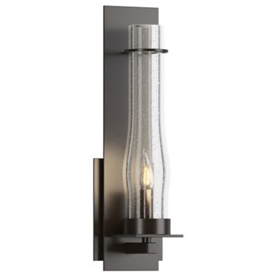 New Town Wall Sconce with Seedy Hurricane Clear Glass
