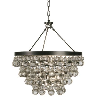 Gabrielle Chandelier With Glass Sconce & Glass Crystal Droplets 5 Light  Polished Brass