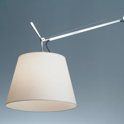 Shown in Parchment shade color, Aluminum Base finish, 17 inch size, detail view