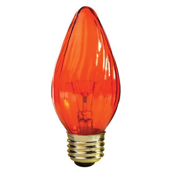 25W 120V F15 E26 Amber Flame Bulb