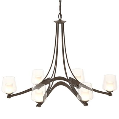 Ribbon Oval Chandelier with Clear Glass