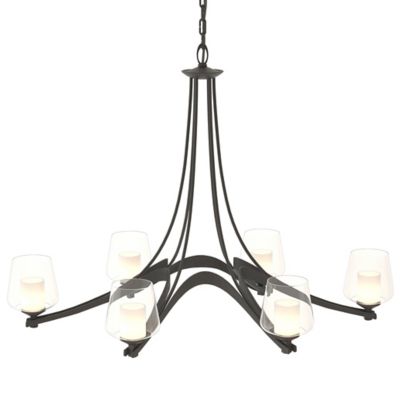 Ribbon Oval Chandelier with Clear Glass