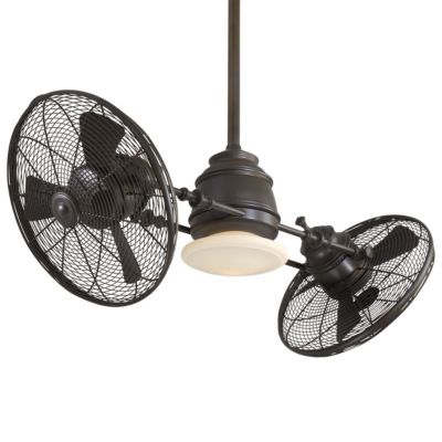 Caged Ceiling Fans | Industrial Style Caged Fans at Lumens.com - Vintage Gyro Ceiling Fan