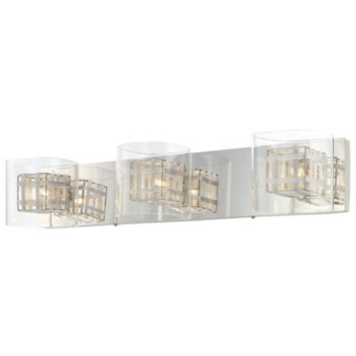 Jewel Box Vanity Light (3 Lights/Chrome/Clear) - OPEN BOX RETURN