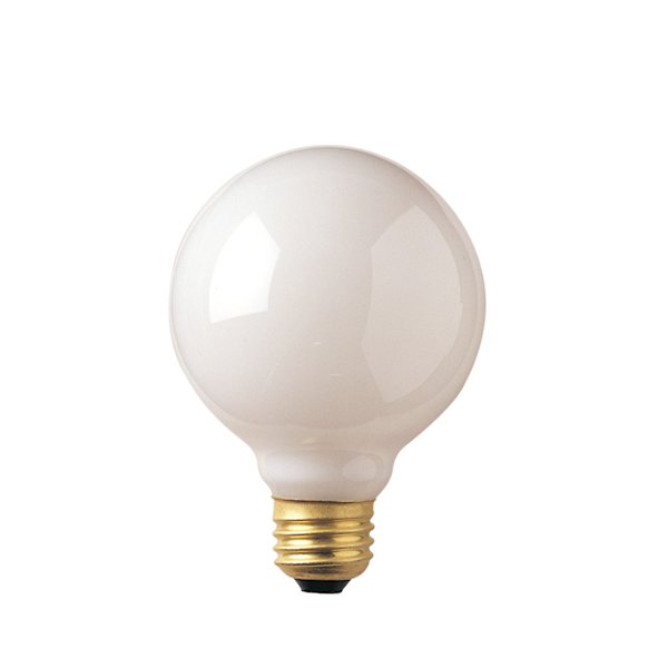 25W 120V G25 E26 White Bulb