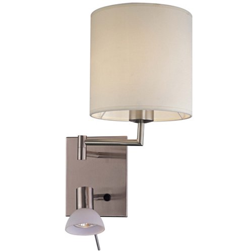 Georges Reading Room Arm Wall Lamp (White/Nickel) - OPEN BOX
