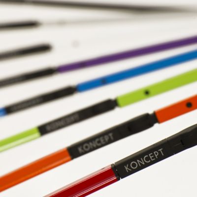Shown in Red, Orange, Purple, Green, Blue finish, Detail shot