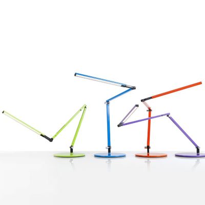 Shown in Orange, Purple, Green, Blue finish, lit