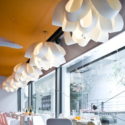 Shown in Ivory White, lit, in use