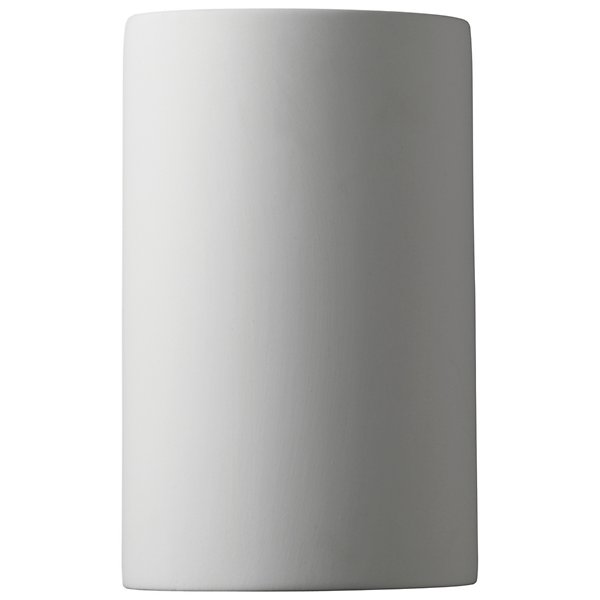 Tetra 1-Light Wall Sconce Cylinder with Flat Rim Shade Justice Design Group Lighting FAB-8421-10-CREM-MBLK Textile Cream Matte Black