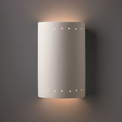 Shown in Bisque finish, Large size, Perforations shade design, Up and Downlight light function