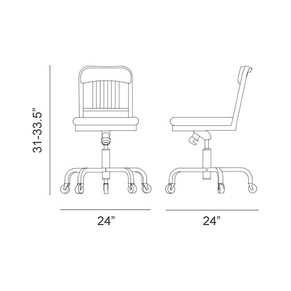 Navy Semi-Upholstered Swivel Chair
