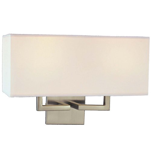 Fabric Wide Wall Sconce (Brushed Nickel w/ White) - OPEN BOX
