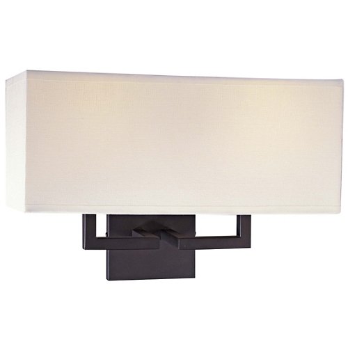Fabric Wide Wall Sconce(Bronze w/Off White)-OPEN BOX RETURN