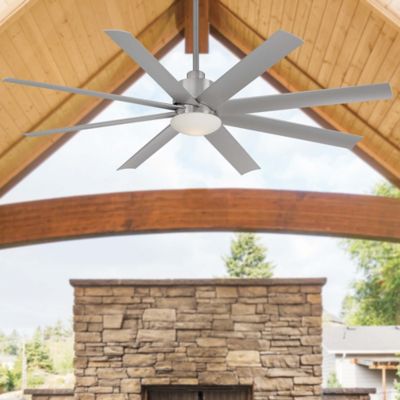Shown in Brushed Nickel Wet fan body finish, Silver with Etched Opal shade