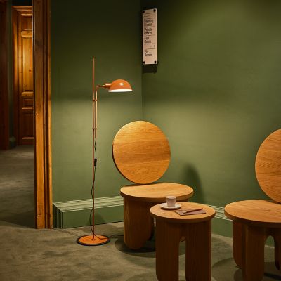 Shown in  Terracota finish, in use, lit