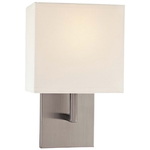 Fabric Wall Sconce (Brush Nickel with White)-OPEN BOX RETURN