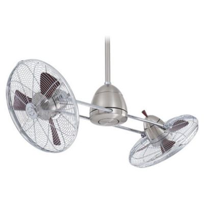 Gyro 42 in. Ceiling Fan with Optional Light (Brushed Nickel with Chrome) - OPEN BOX