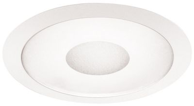 6-Inch Frosted Lens with Clear Center Shower Trim