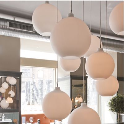 Show in White finish, lit, in use